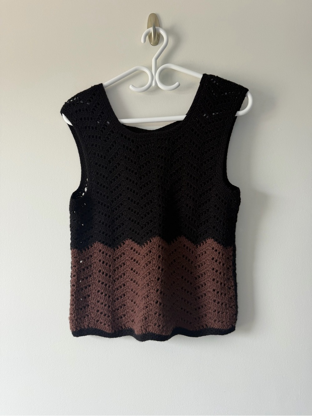 Brown and Black Hand Knit Tank